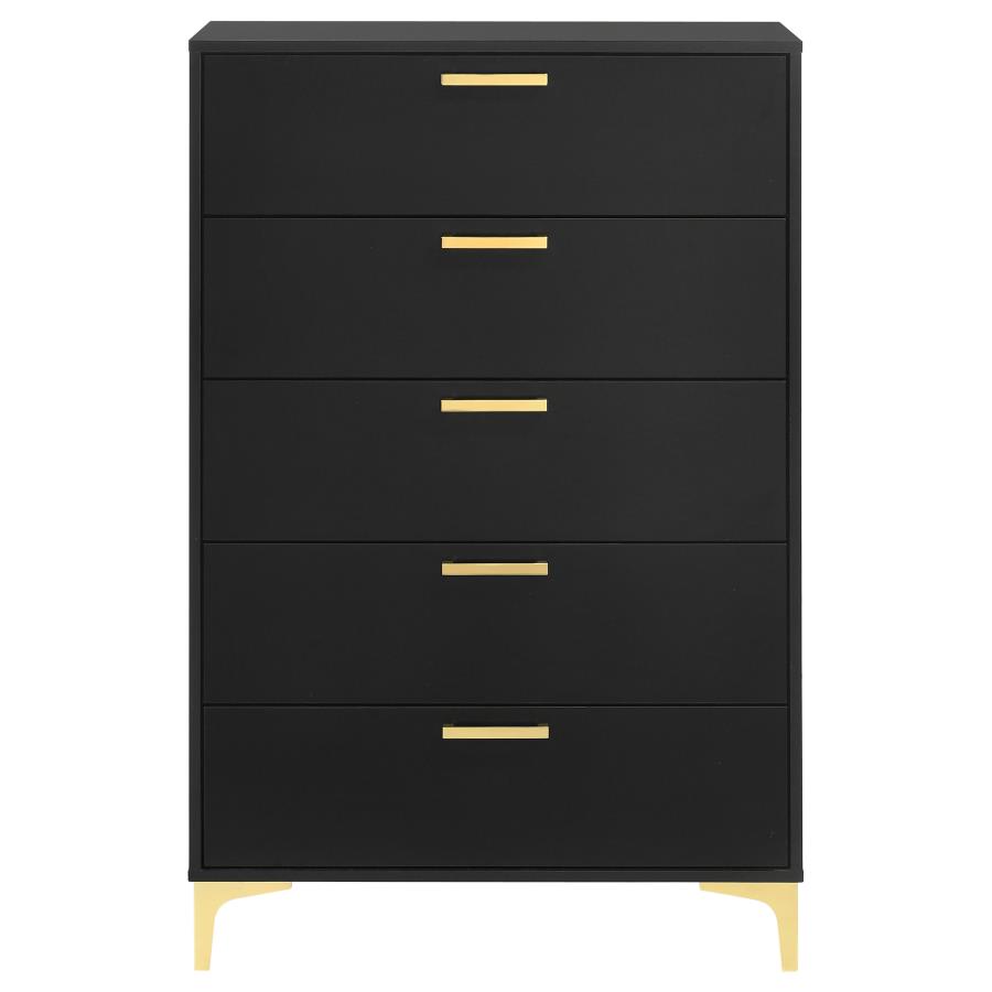 (image for) Kendall 5-drawer Bedroom Chest Black