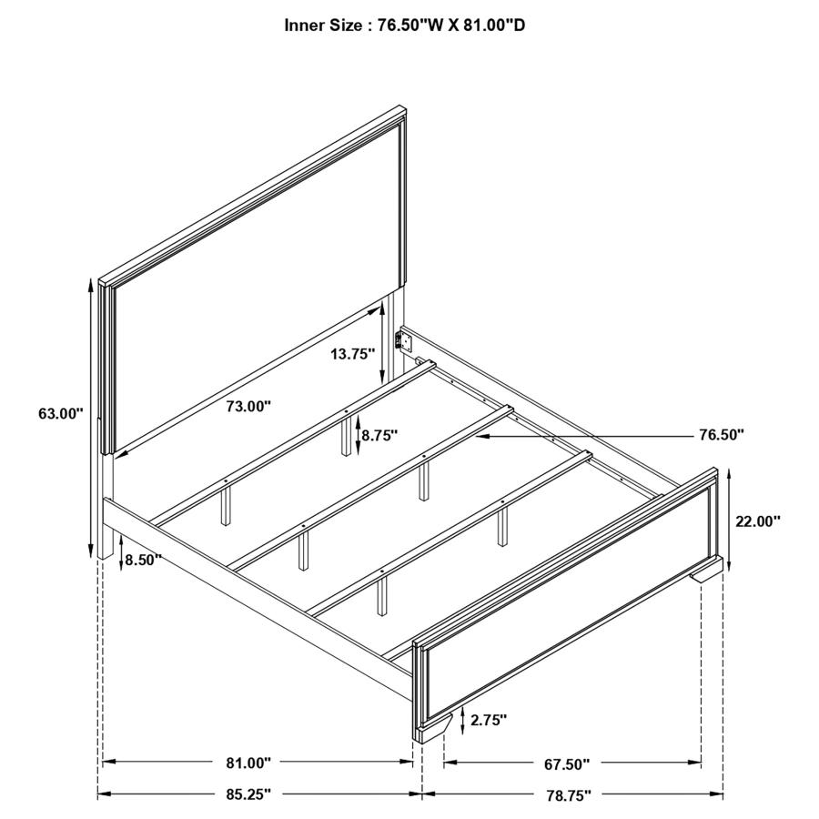 (image for) Baker Wood Eastern King Panel Bed Light Taupe