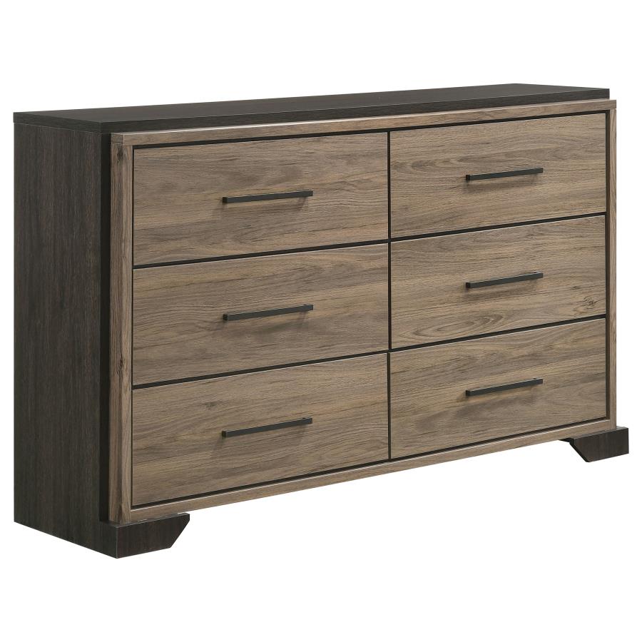 (image for) Baker 6-drawer Dresser Light Taupe - Click Image to Close