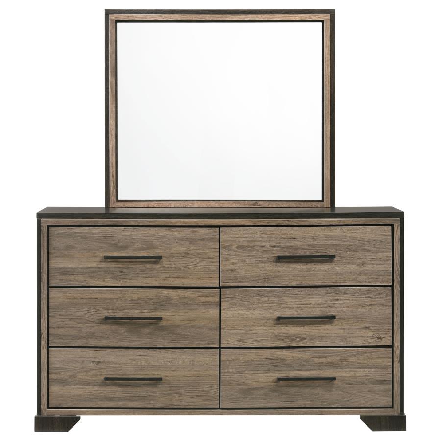 (image for) Baker 6-drawer Dresser with Mirror Light Taupe