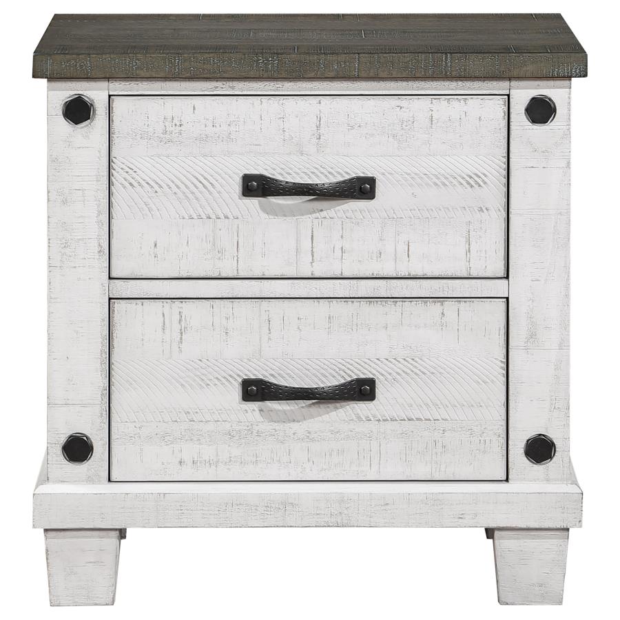 (image for) Lilith 2-drawer Nightstand Distressed White