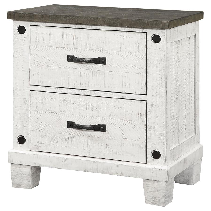 (image for) Lilith 2-drawer Nightstand Distressed White