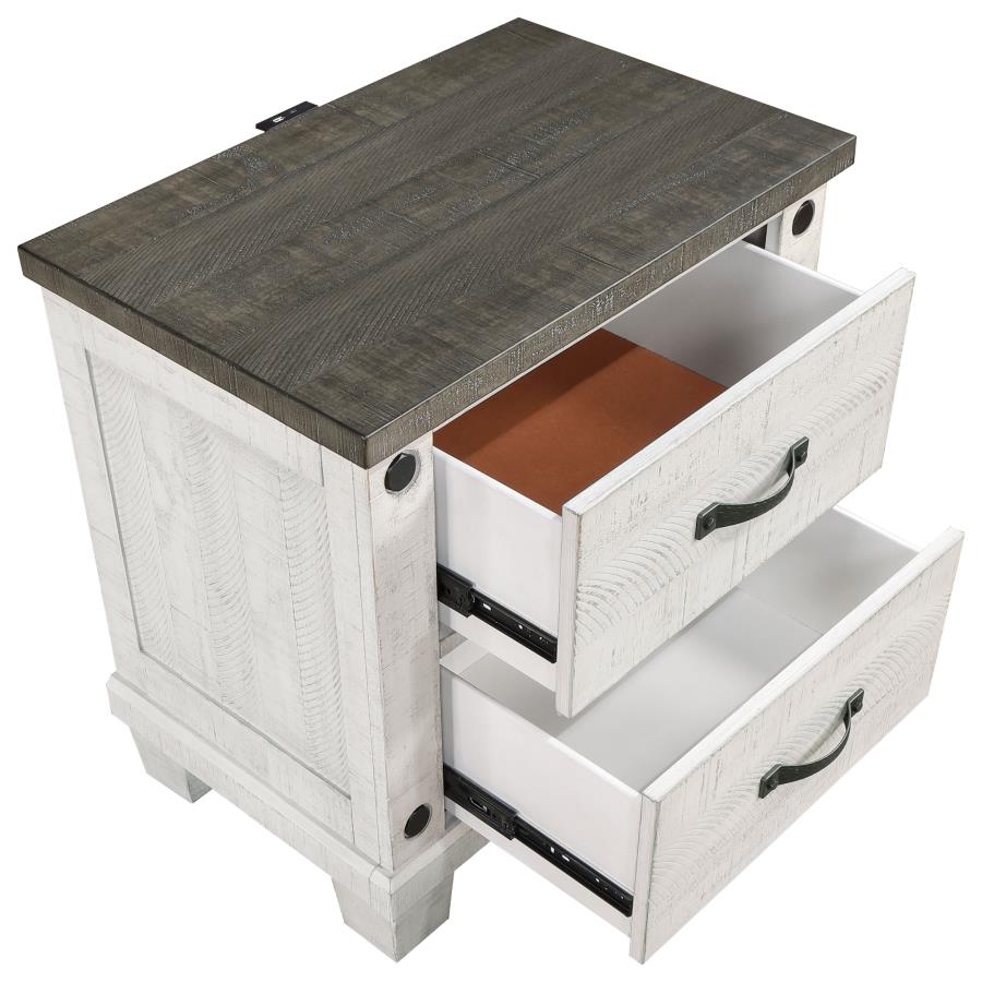 (image for) Lilith 2-drawer Nightstand Distressed White