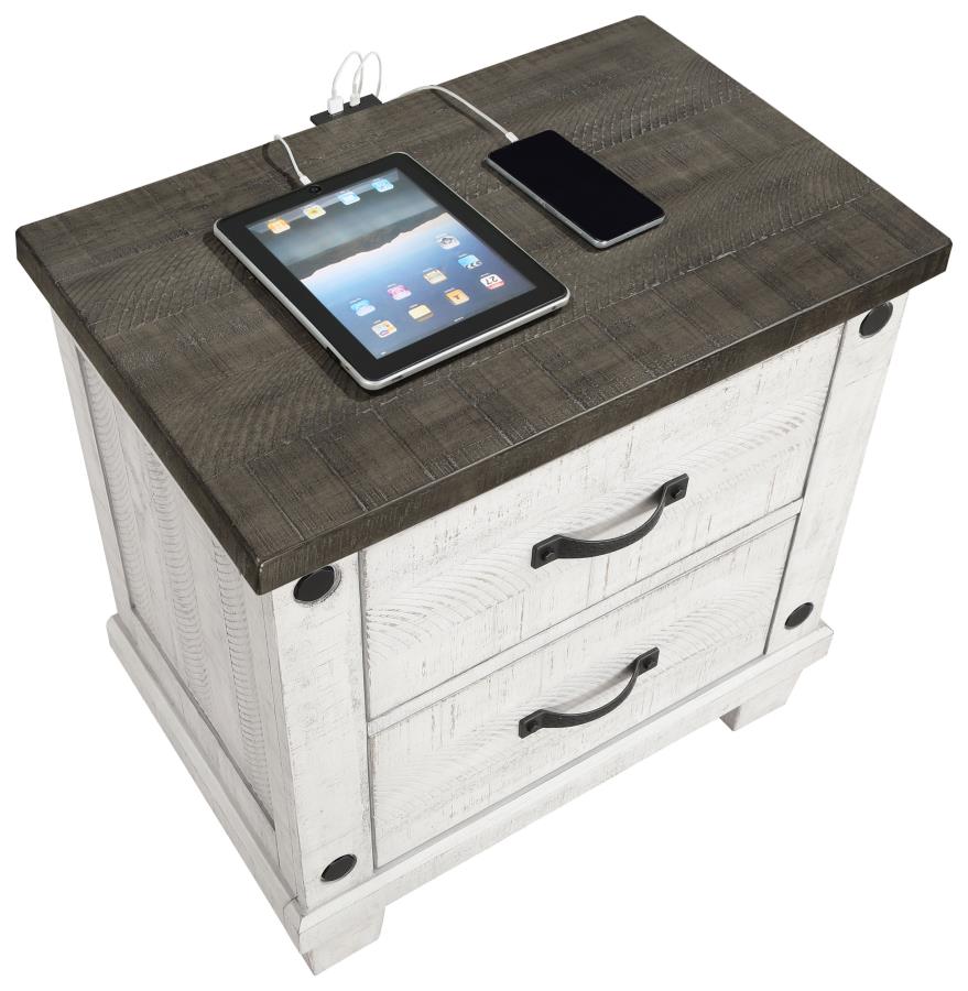 (image for) Lilith 2-drawer Nightstand Distressed White