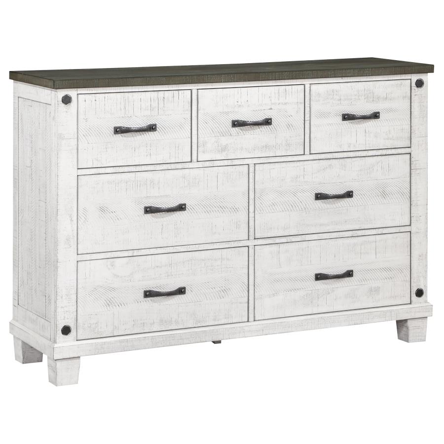 (image for) Lilith 7-drawer Dresser Distressed White - Click Image to Close