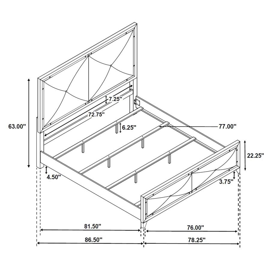 (image for) Larue Wood Eastern King Panel Bed Silver