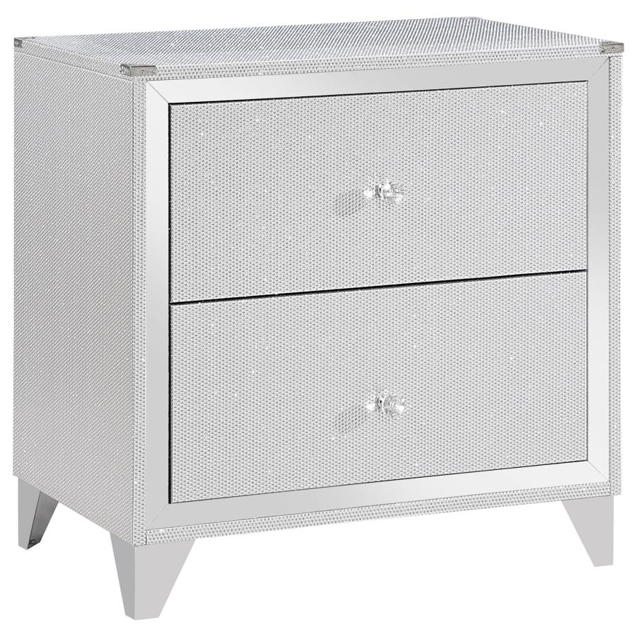 (image for) Larue 2-drawer Nightstand Silver