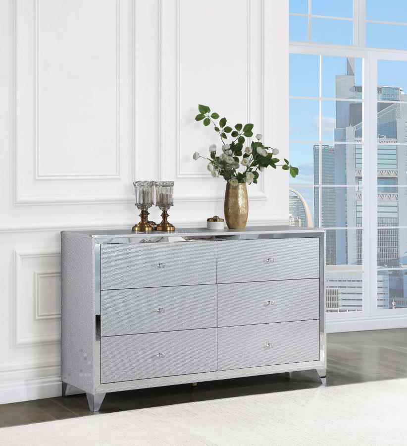 (image for) Larue 6-drawer Dresser Silver