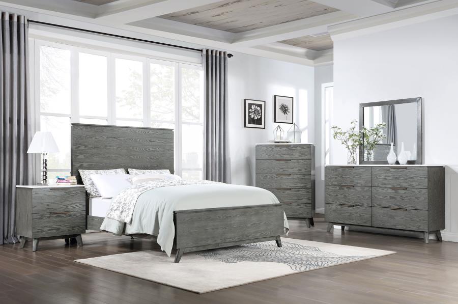 (image for) Nathan 5-piece Eastern King Bedroom Set Grey - Click Image to Close