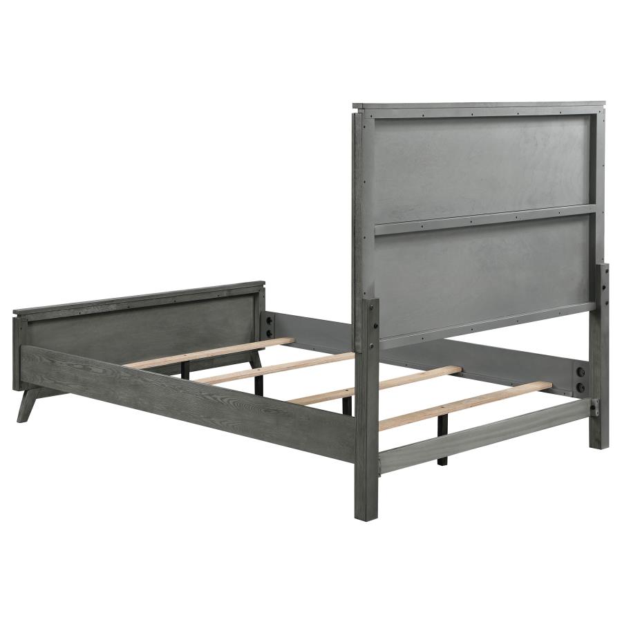 (image for) Nathan Wood California King Panel Bed Grey