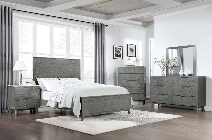 (image for) Nathan Wood California King Panel Bed Grey