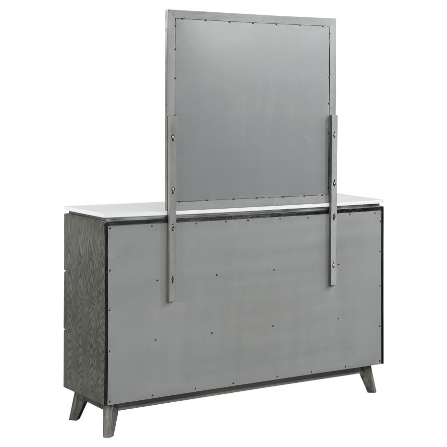 (image for) Nathan 6-drawer Dresser with Mirror Grey