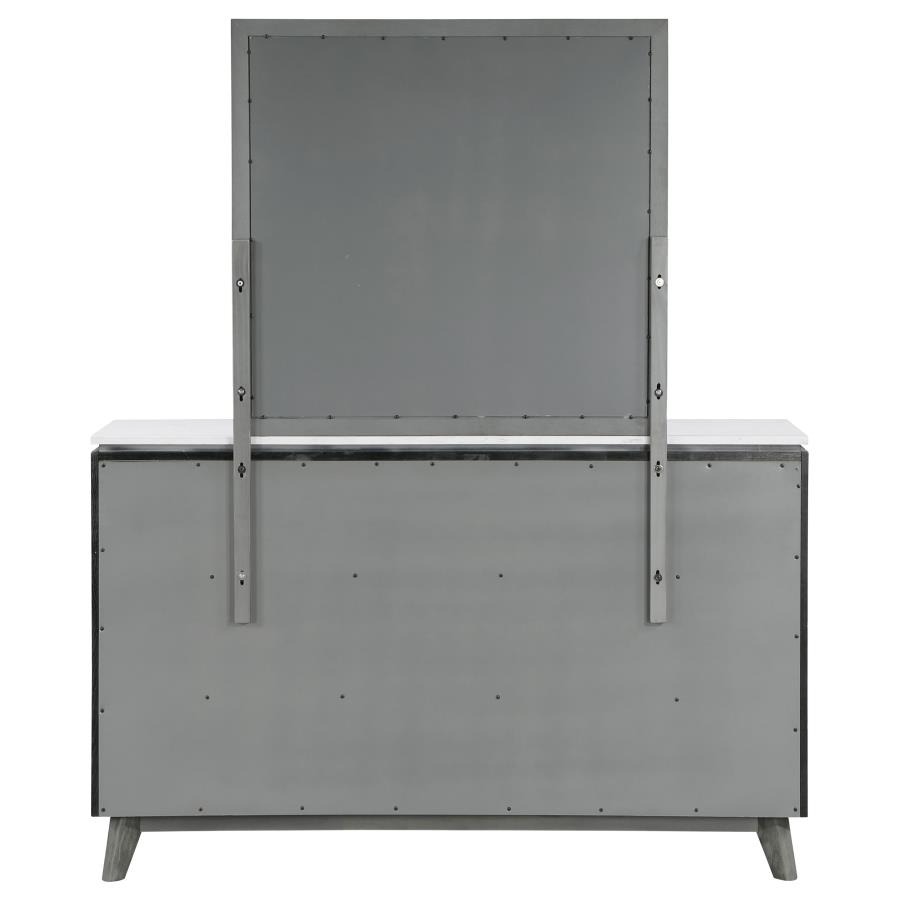 (image for) Nathan 6-drawer Dresser with Mirror Grey