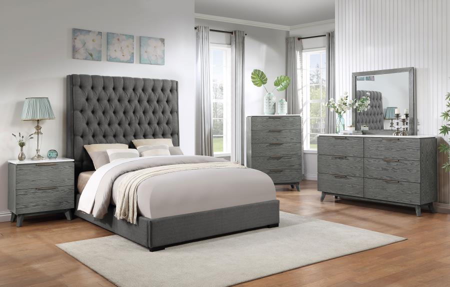 (image for) Nathan 6-drawer Dresser with Mirror Grey