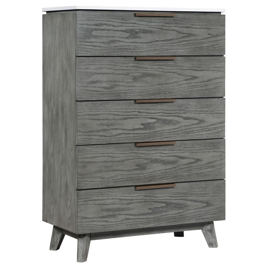 (image for) Nathan 5-drawer Bedroom Chest Grey - Click Image to Close