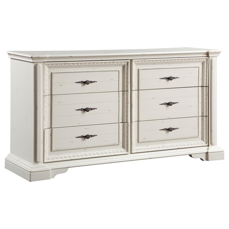 (image for) Evelyn 6-drawer Dresser Antique White