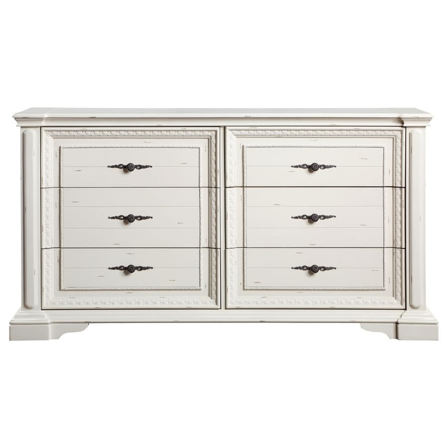 (image for) Evelyn 6-drawer Dresser Antique White