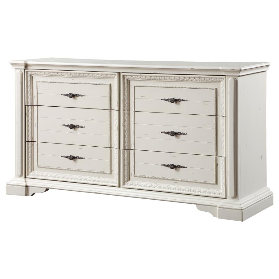 (image for) Evelyn 6-drawer Dresser Antique White