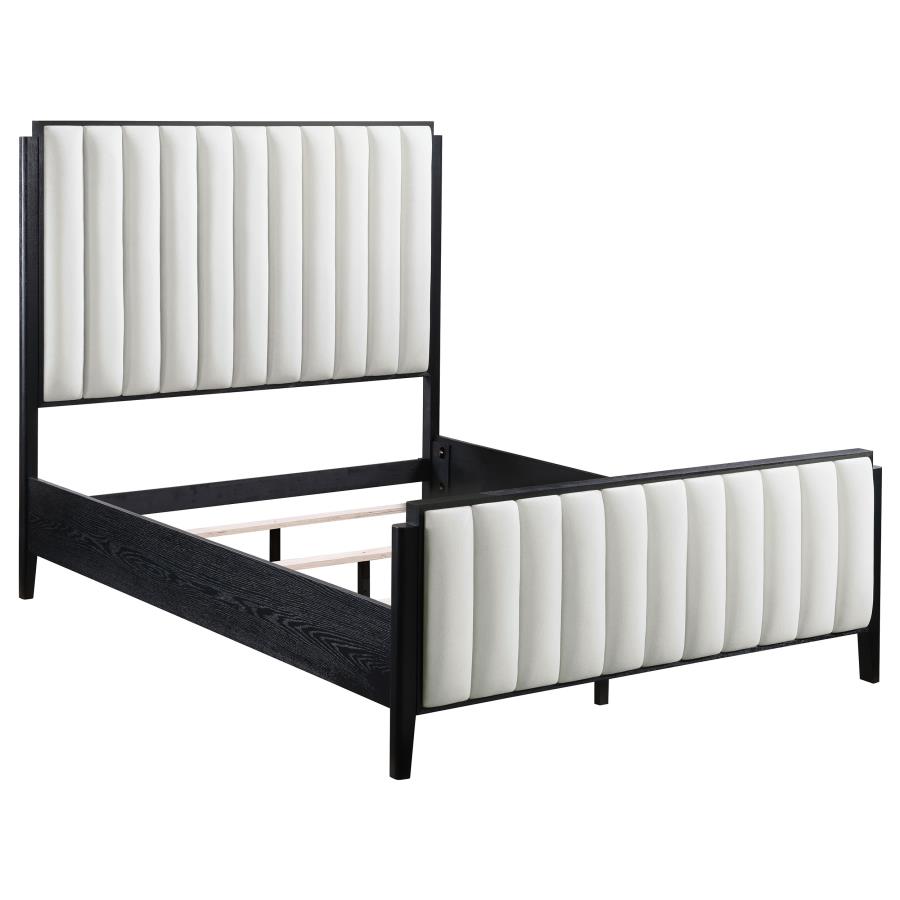 (image for) Brookmead 4-piece Upholstered Eastern King Bedroom Set Black