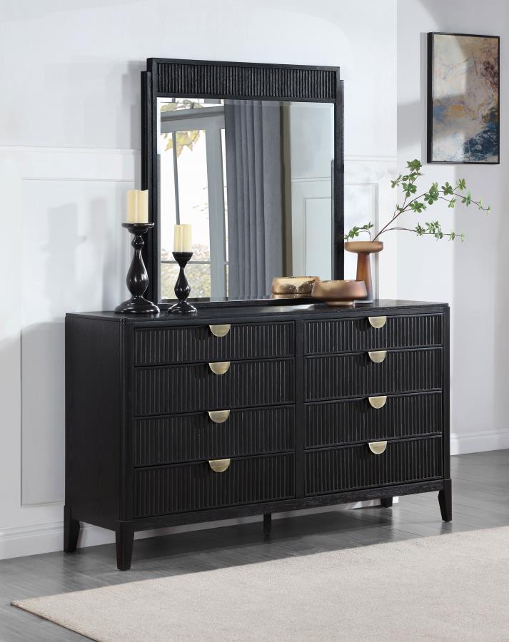 (image for) Brookmead 8-drawer Dresser with Mirror Black