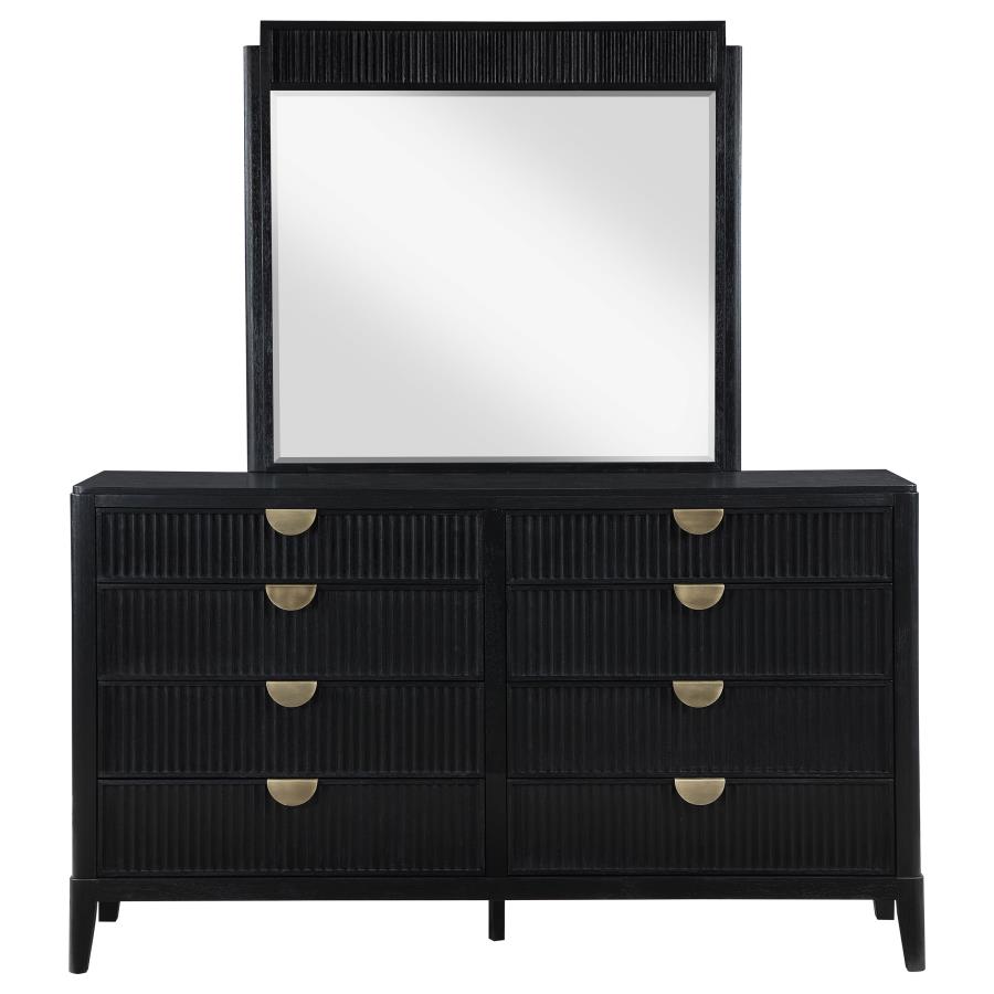 (image for) Brookmead 8-drawer Dresser with Mirror Black