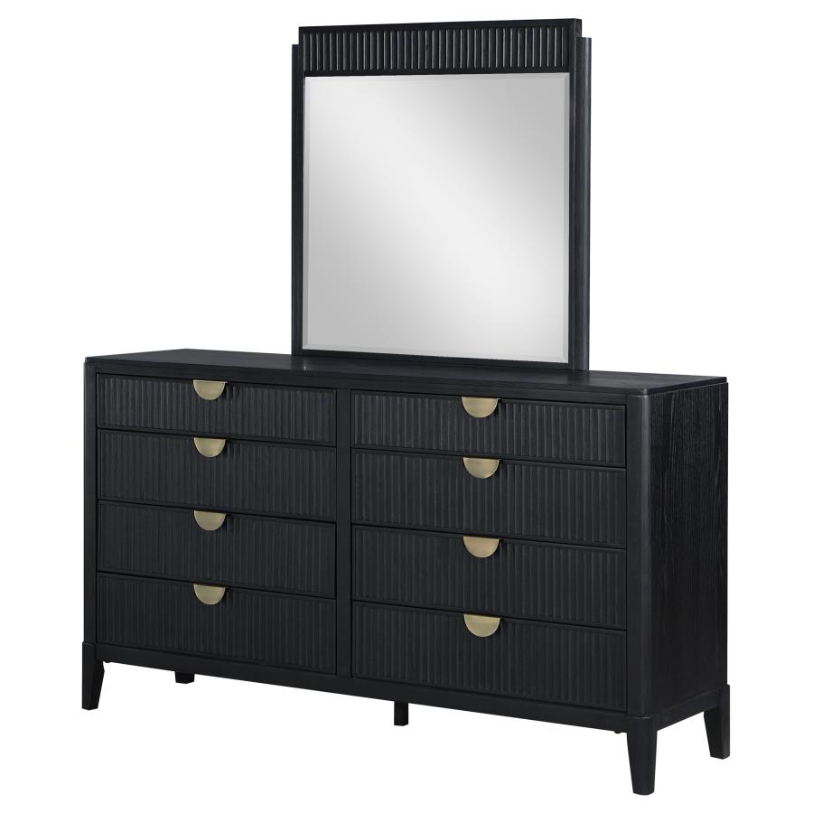 (image for) Brookmead 8-drawer Dresser with Mirror Black