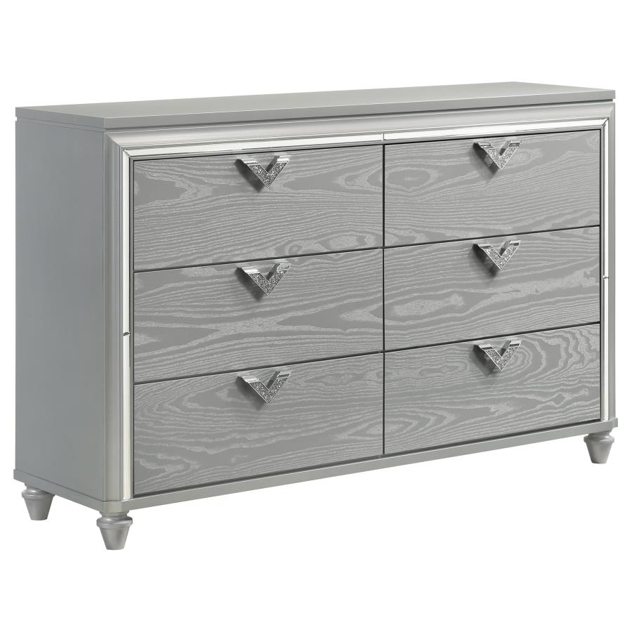 (image for) Veronica 6-drawer Dresser Light Silver