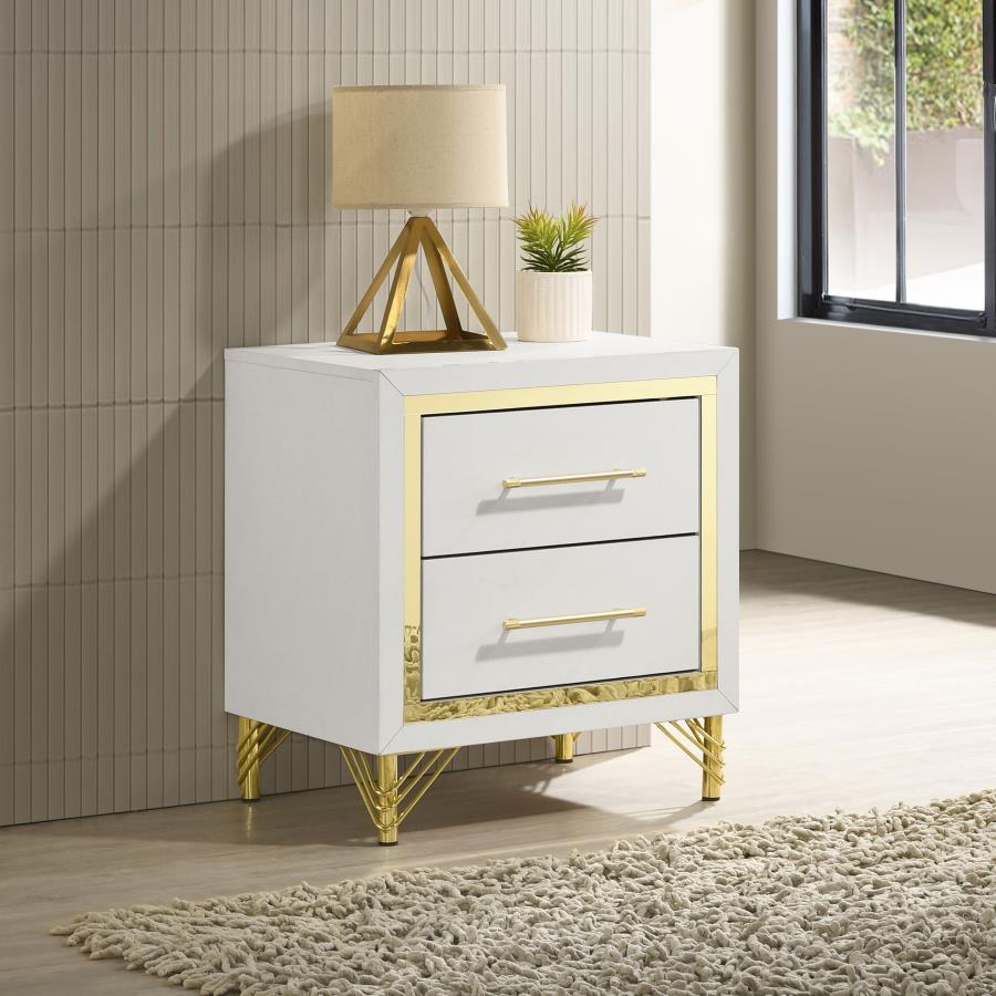 (image for) Lucia 2-drawer Nightstand Bedside Table White