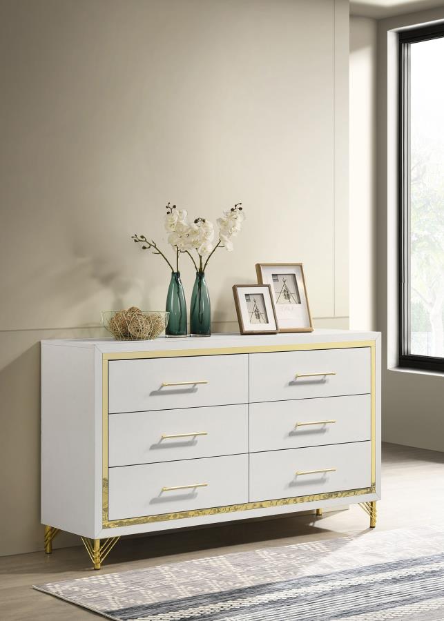 (image for) Lucia 6-drawer Dresser White 