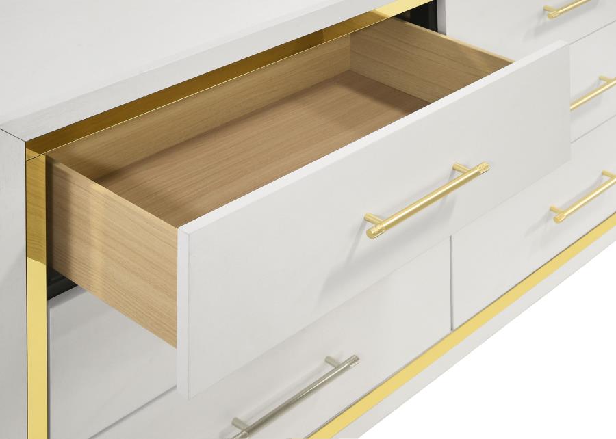 (image for) Lucia 6-drawer Dresser with Mirror White 