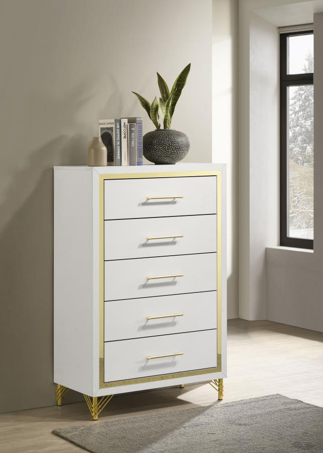 (image for) Lucia 5-drawer Bedroom Chest of Drawers White