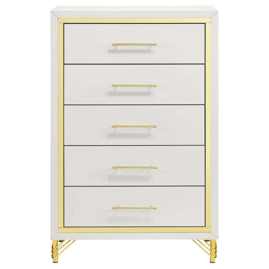 (image for) Lucia 5-drawer Bedroom Chest White 