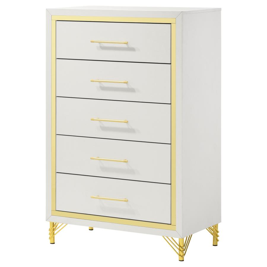 (image for) Lucia 5-drawer Bedroom Chest White 