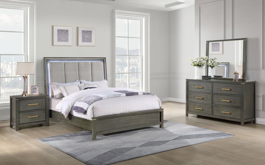 (image for) Kieran 4-piece Eastern King Bedroom Set Grey