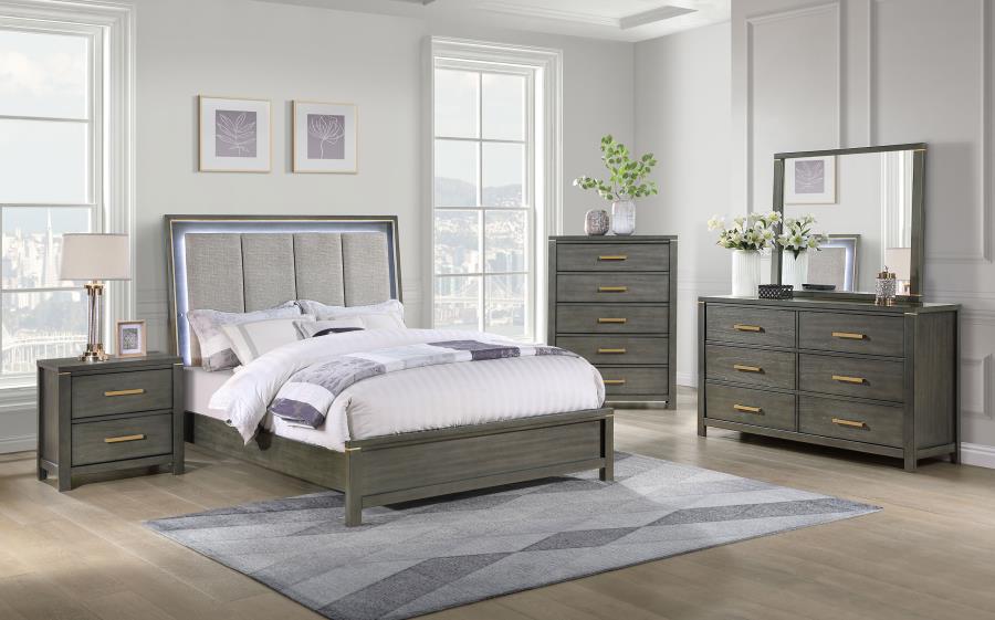 (image for) Kieran 5-piece Eastern King Bedroom Set Grey - Click Image to Close