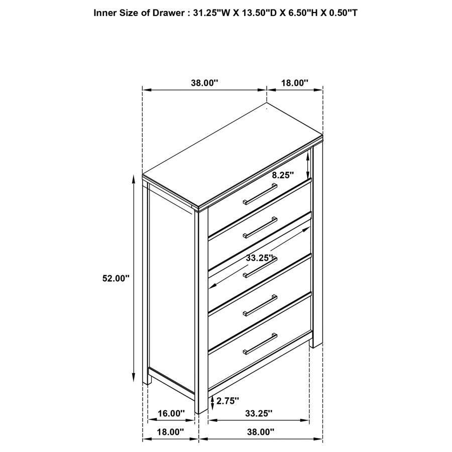 (image for) Kieran 5-piece Queen Bedroom Set Grey