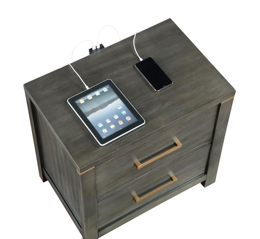 (image for) Kieran 2-drawer Nightstand Grey