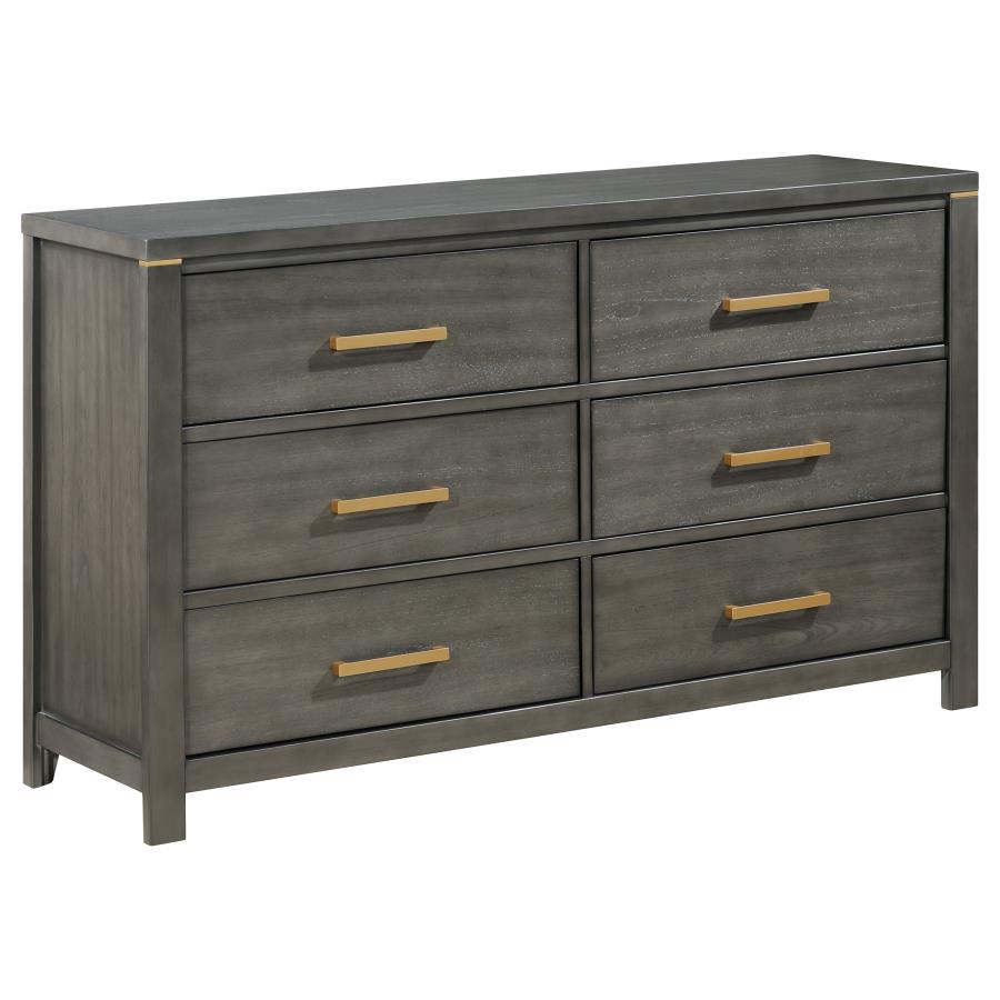 (image for) Kieran 6-drawer Dresser Grey - Click Image to Close