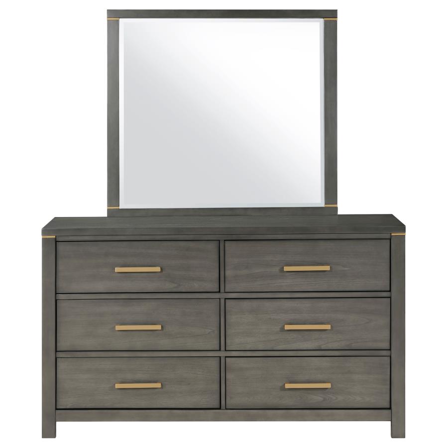 (image for) Kieran 6-drawer Dresser with Mirror Grey