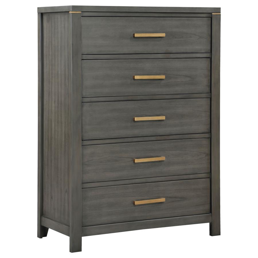 (image for) Kieran 5-drawer Bedroom Chest Grey - Click Image to Close