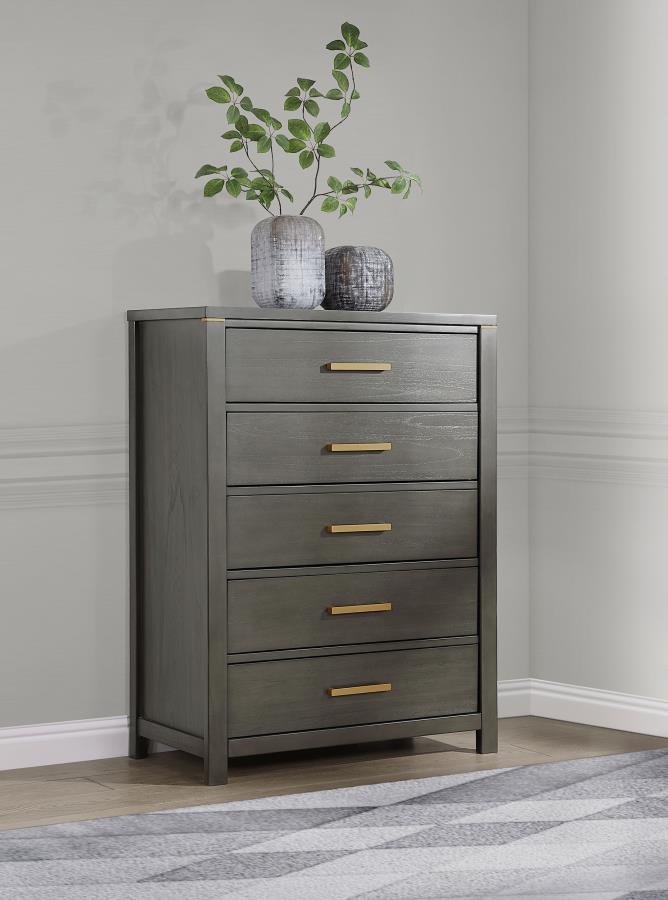 (image for) Kieran 5-drawer Bedroom Chest Grey