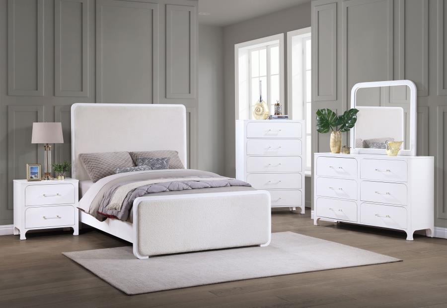 (image for) Anastasia 5-piece Eastern King Bedroom Set Pearl White - Click Image to Close