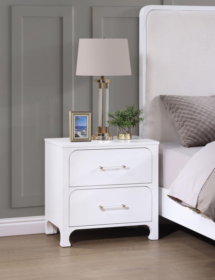 (image for) Anastasia 2-drawer Nightstand Pearl White