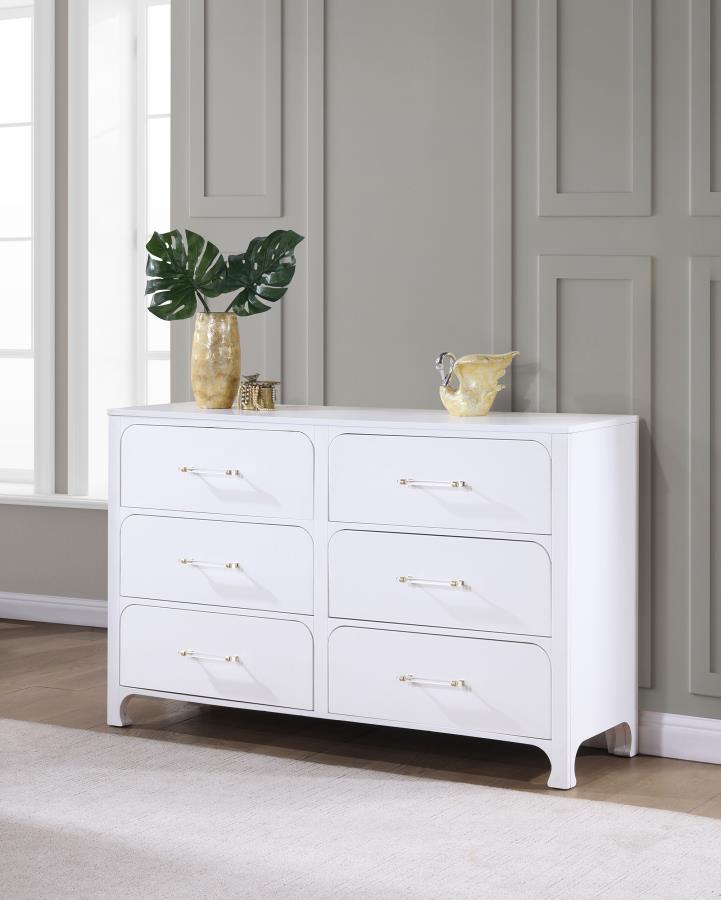 (image for) Anastasia 6-drawer Dresser Pearl White