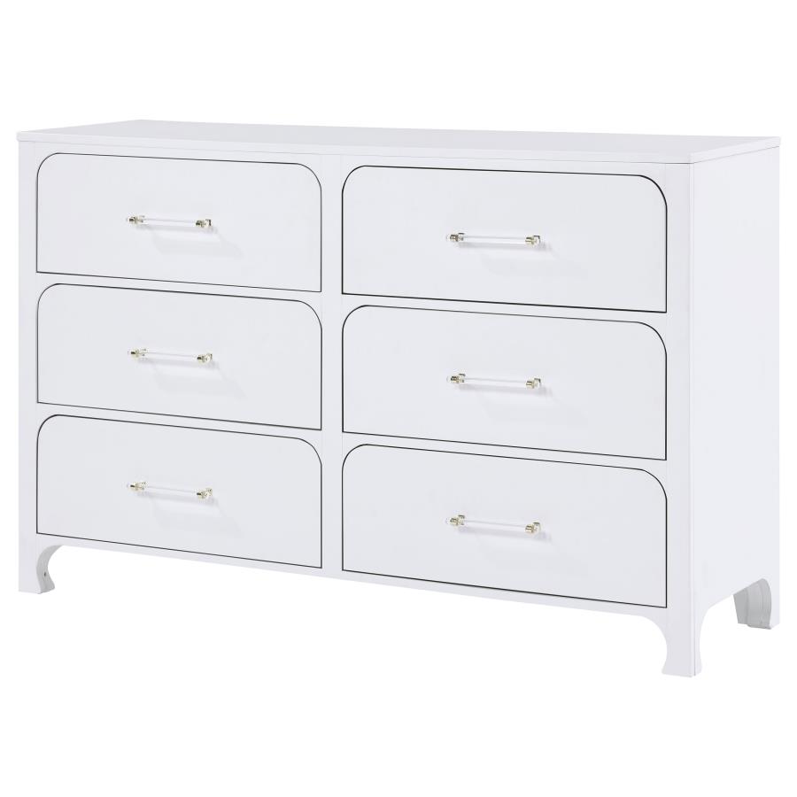 (image for) Anastasia 6-drawer Dresser Pearl White