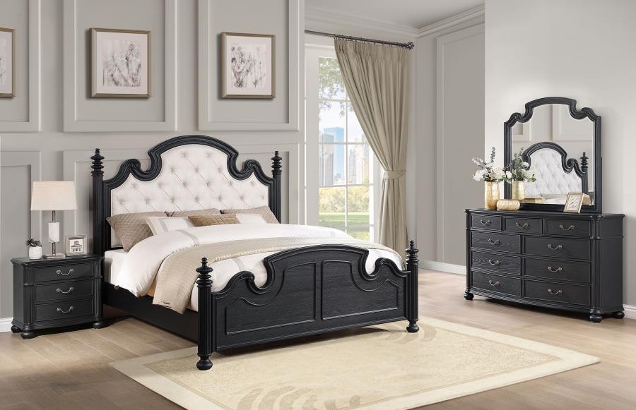 (image for) Celina 4-piece Eastern King Bedroom Set Black - Click Image to Close