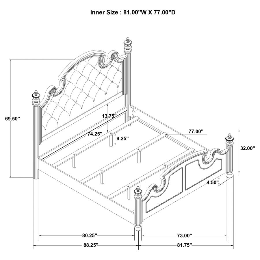 (image for) Celina 4-piece Eastern King Bedroom Set Black