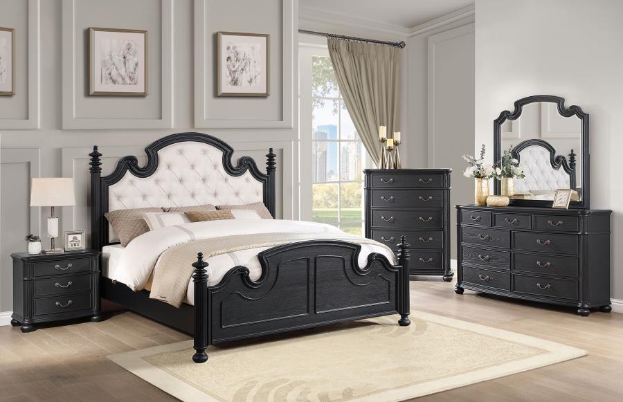 (image for) Celina 5-piece Eastern King Bedroom Set Black - Click Image to Close