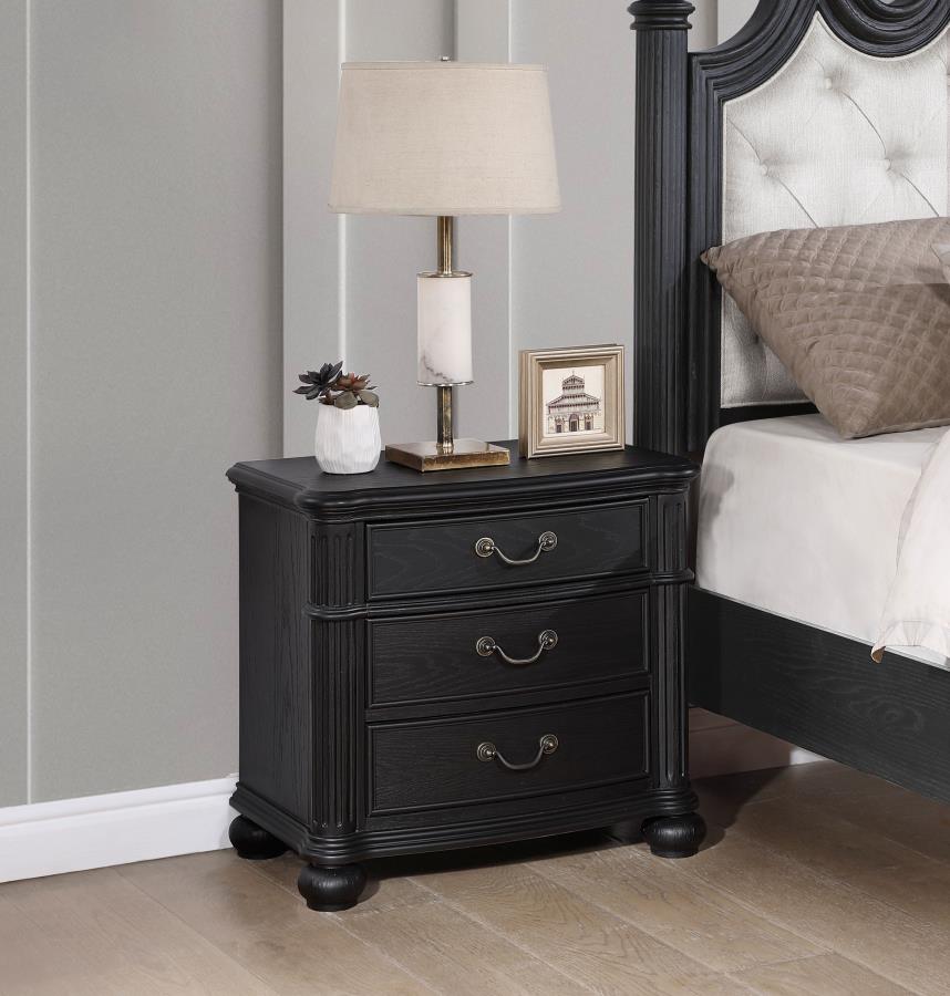 (image for) Celina 3-drawer Nightstand Black