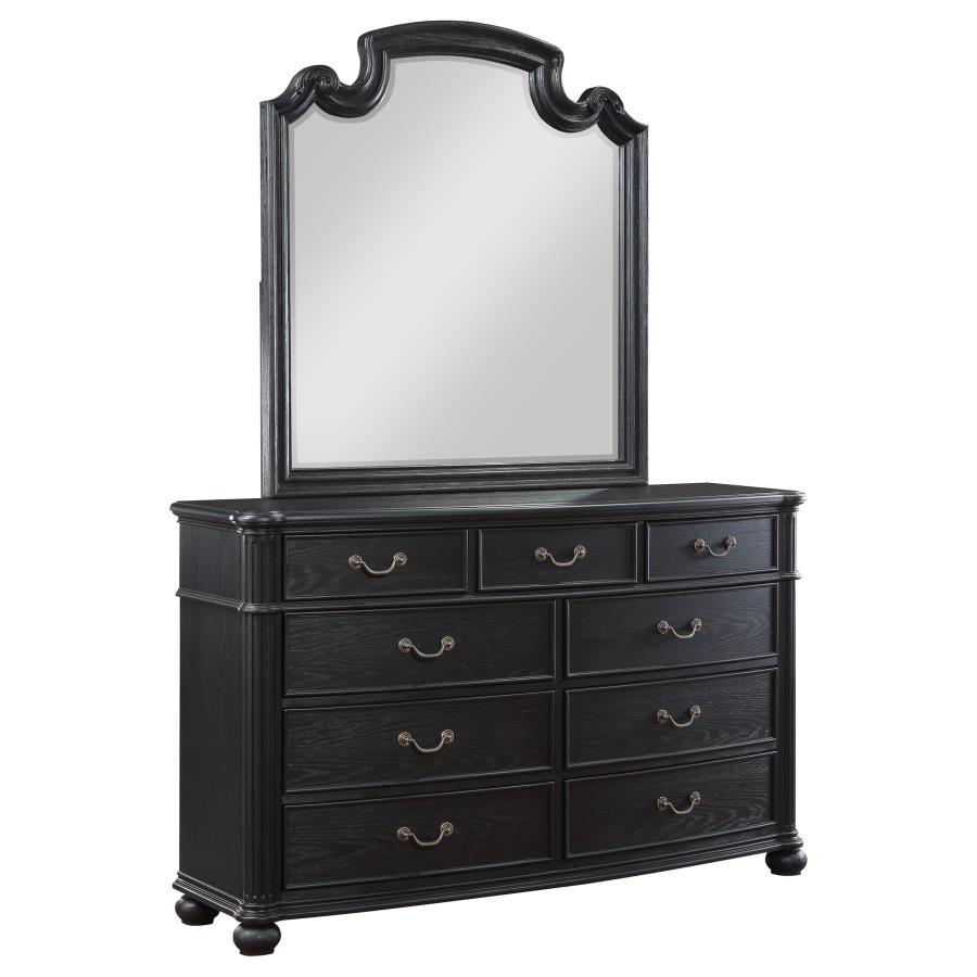 (image for) Celina 9-drawer Dresser with Mirror Black - Click Image to Close